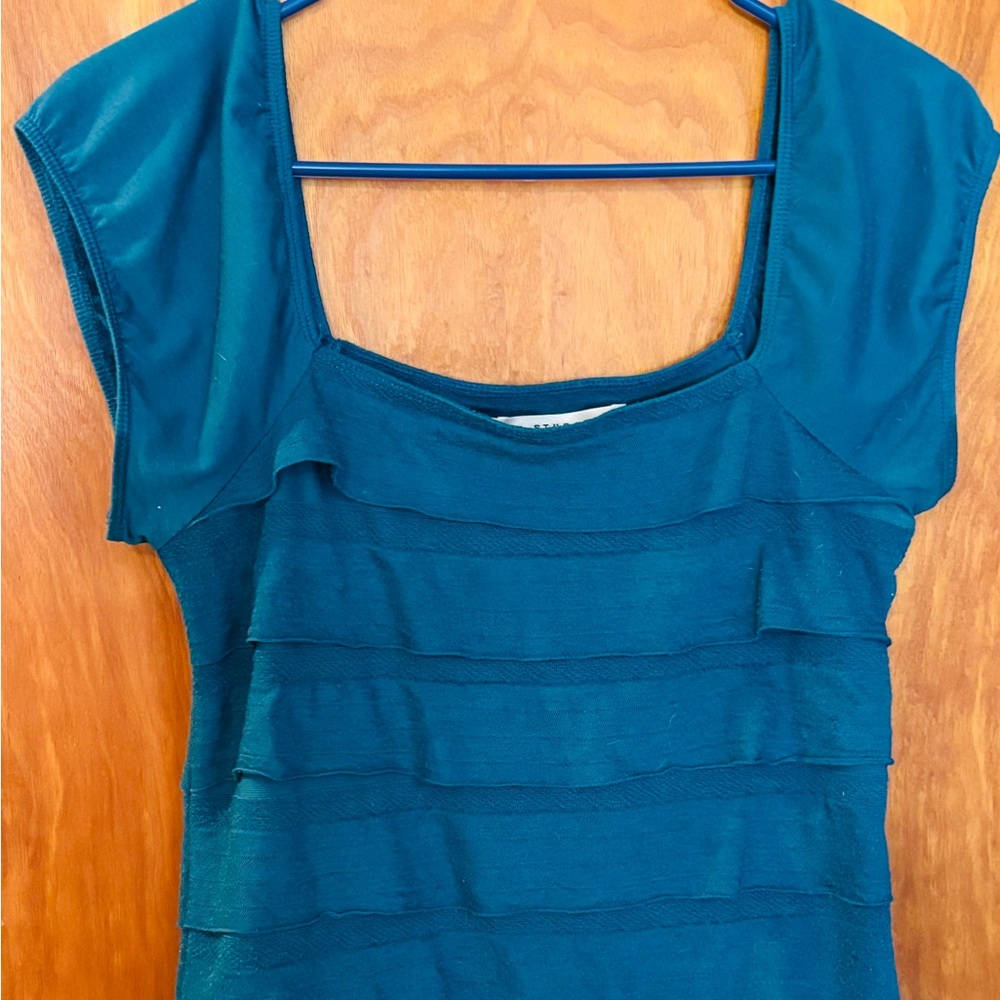 Max Studio Teal Layered Women's Blouse